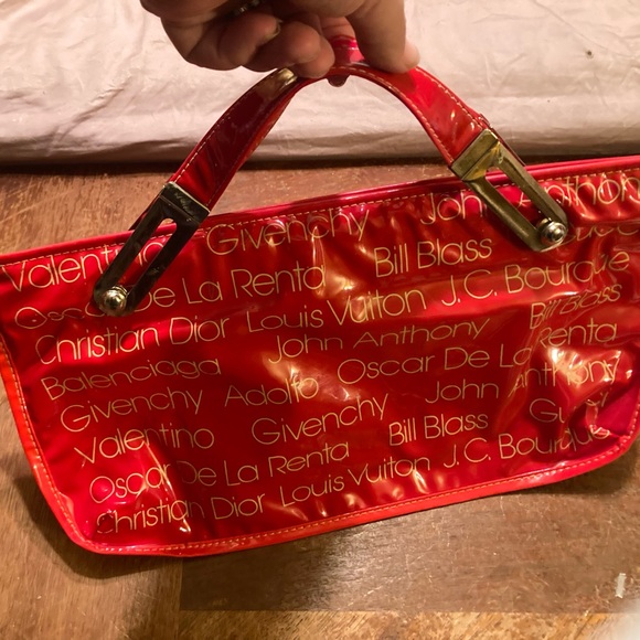 VINTAGE RED VINYL BAG! A Studio 54 Relic! EUC! - Picture 6 of 10